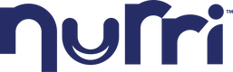 Nurri logo in blue on a teal background