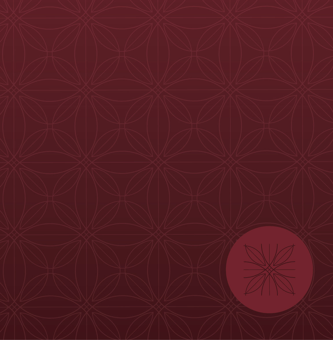 Maroon patterned background with a circular design element