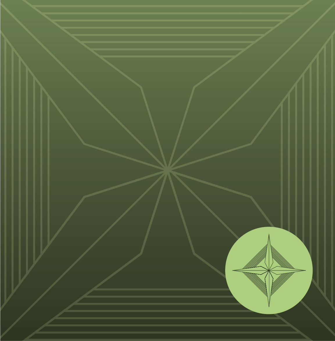 Geometric pattern with a star design on a green background