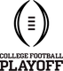 College Football Playoff logo featuring a football silhouette and text.
