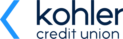 Kohler Credit Union logo with blue arrow and dark text