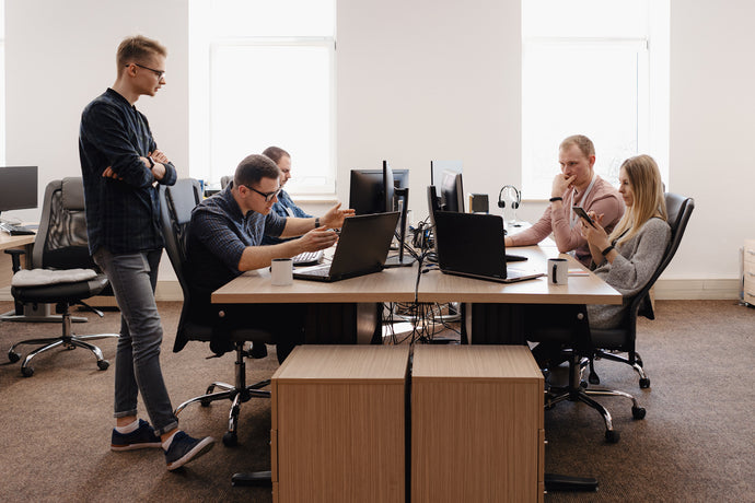 Group of people reviewing websites